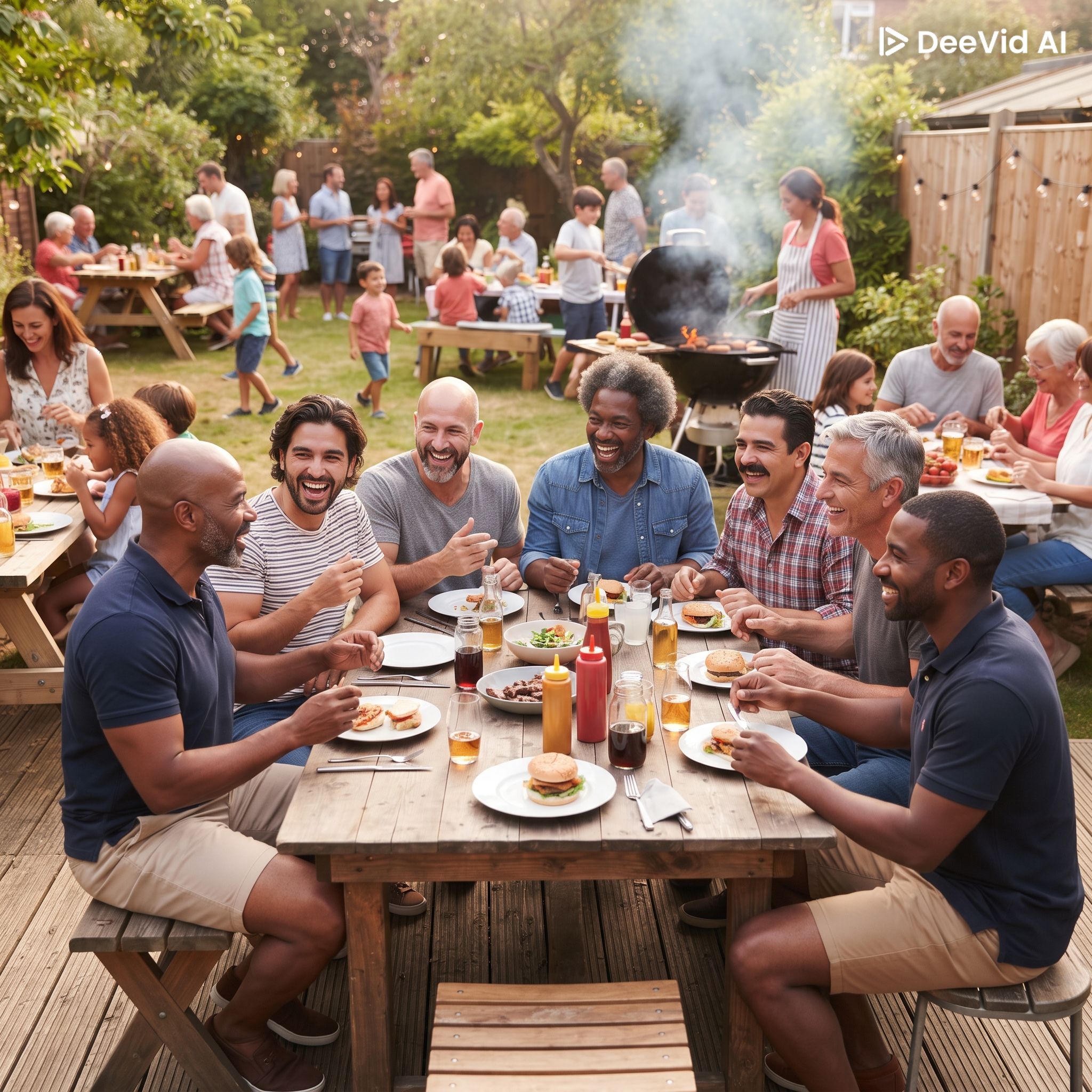 Home Men At Picnic